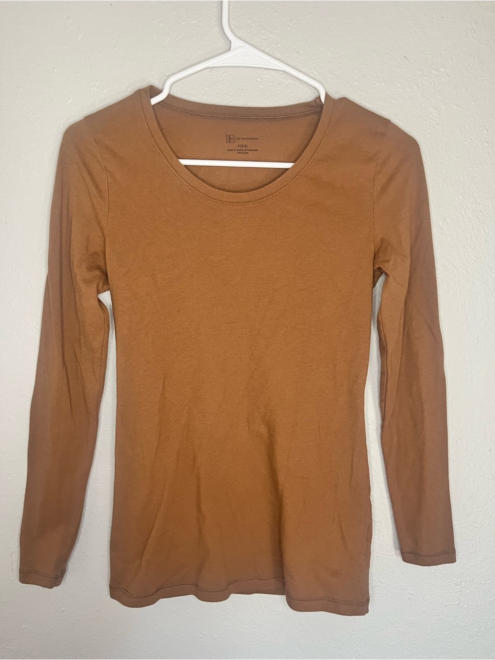 Women’s Long Sleeve Scoop Neck Top - Brown